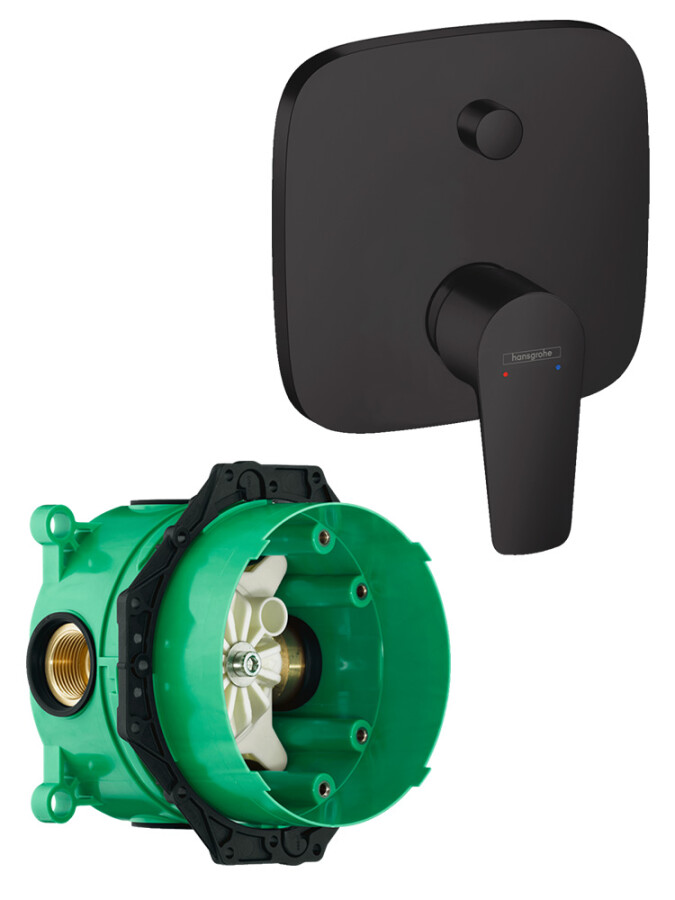 Hansgrohe 71474670S Set HG Talis E смеситель для ванны (71474670+01800180) матовый черный