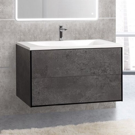 Cezares Premier HPL 100 см BLUM manganese тумба с раковиной подвесная PREMIER-HPL-100-2C-SO-CESTR-BLUM