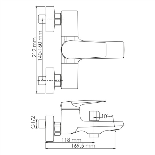 WasserKRAFT Glan 6601 смеситель для ванны черный