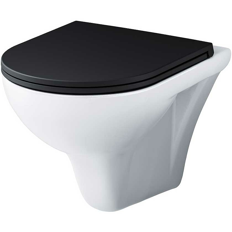 Am.Pm Gem унитаз подвесной безободковый с черным сиденьем C901700SCmb