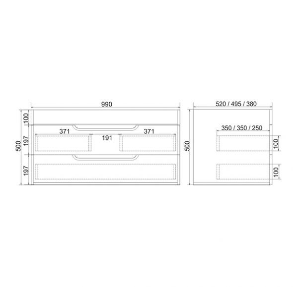 Mirsant Soho Quadro 100 см тумба с раковиной Deep УТ000046015 подвесная