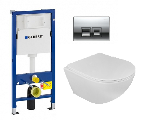 Инсталляция Geberit Duofix Delta 458.149.21.1 с клавишей и унитазом Loranto 87265