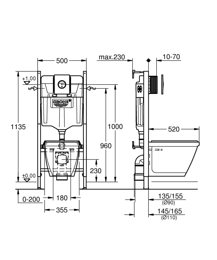 Grohe Solido 38973000 унитаз подвесной c инсталляцией