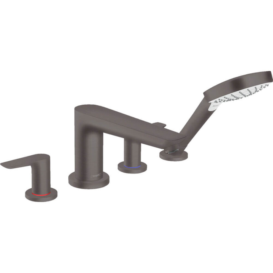 Hansgrohe Talis E Смеситель на край ванны на 4 отверстия хром-черный матовый 71748340