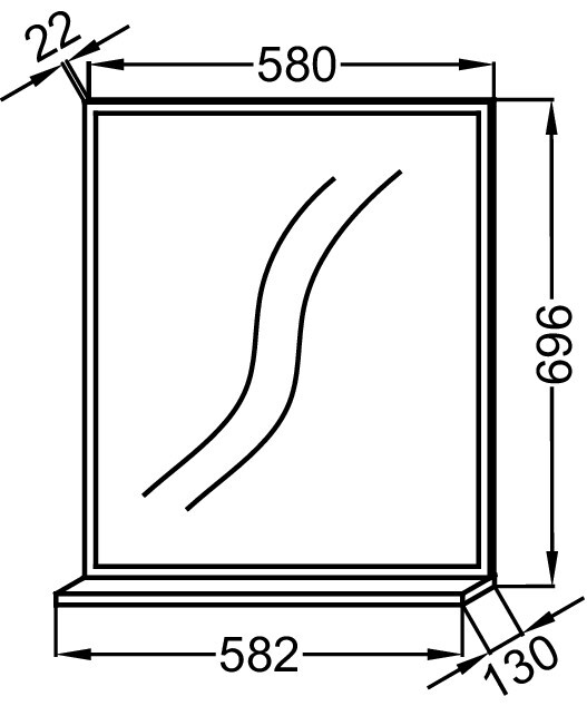 Зеркальное полотно Jacob Delafon Vivienne 60*13*69,6 см EB1596-E52