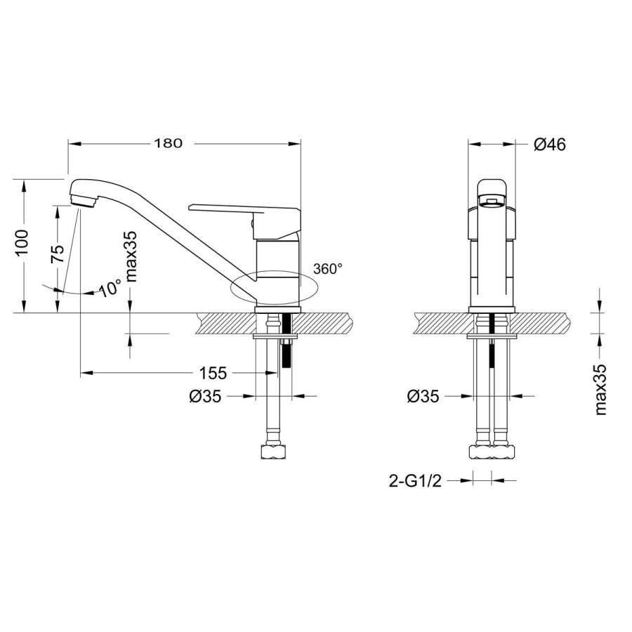 Lemark LM0307C Point смеситель для раковины хром