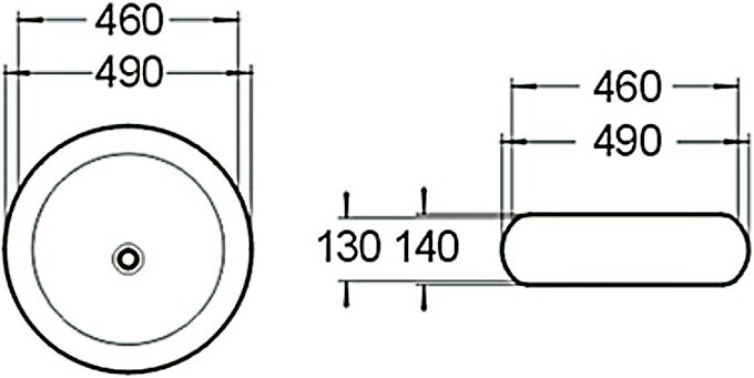 SantiLine SL-1041 раковина накладная 49 см