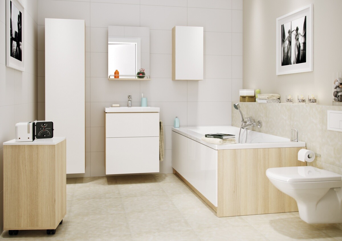 Cersanit Smart 60 см тумба с раковиной Como белая BSUSMACO60/Wh