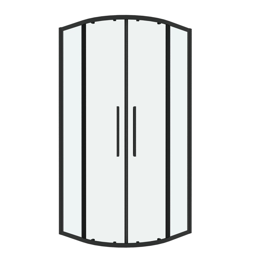 Душевое ограждение Grossman Cosmo 301.K33.02.8080.21.00 (80х80х195) четверть круга,раздвижная,черный матовый,стекло прозрачное, 1 место