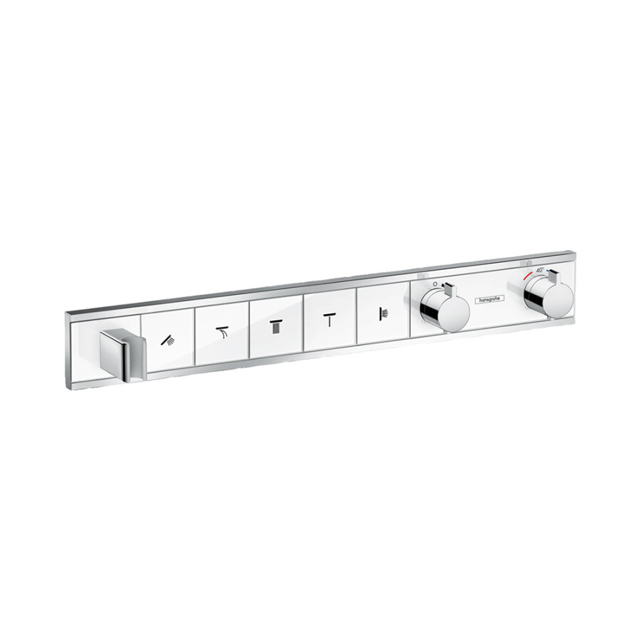 Hansgrohe RainSelect Термостат для душа скрытого монтажа для 5 потребителей хром-белый матовый 15358400