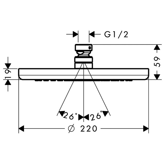 Верхний душ Hansgrohe Croma 26464000 220 Air 1jet