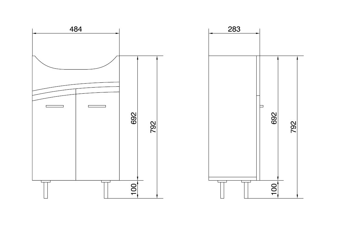 Cersanit Erica 50 см тумба с раковиной SU-ERN-ERI50 напольная