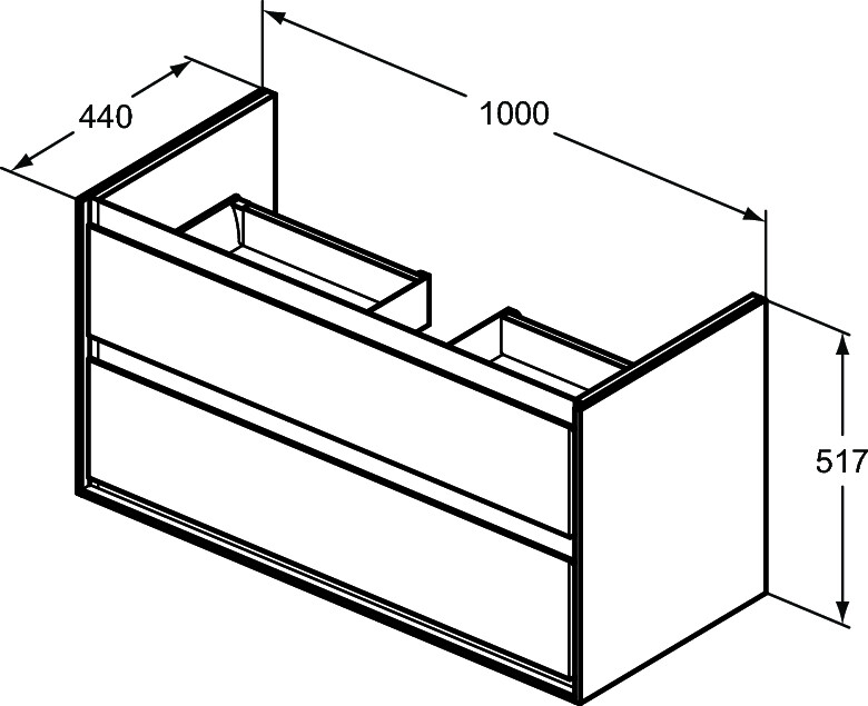 Ideal Standard E0821B2 Connect Air подстолье для умывальника 100 см подвесная с 2-мя ящиками