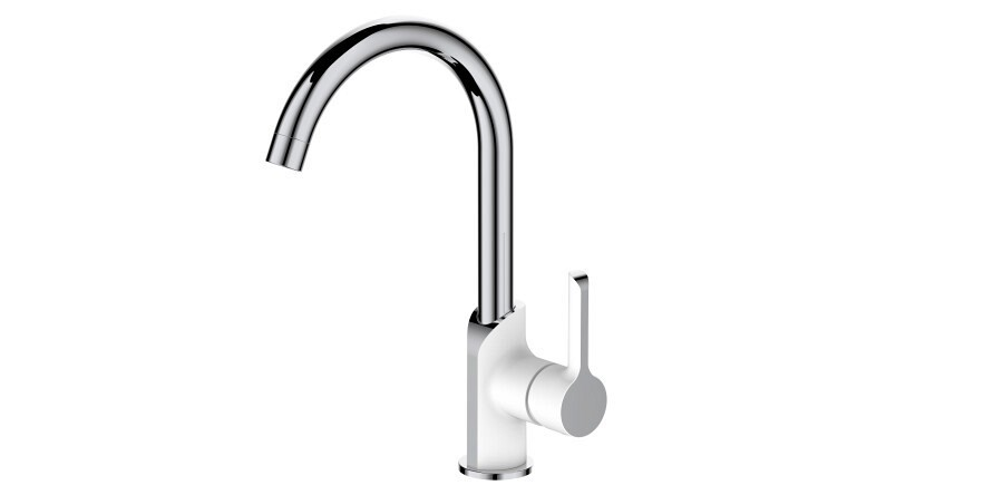 Haiba HB70805-8 смеситель для кухни белый/хром
