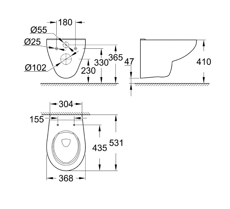 Grohe Bau 39651SH0 унитаз подвесной с сиденьем-биде