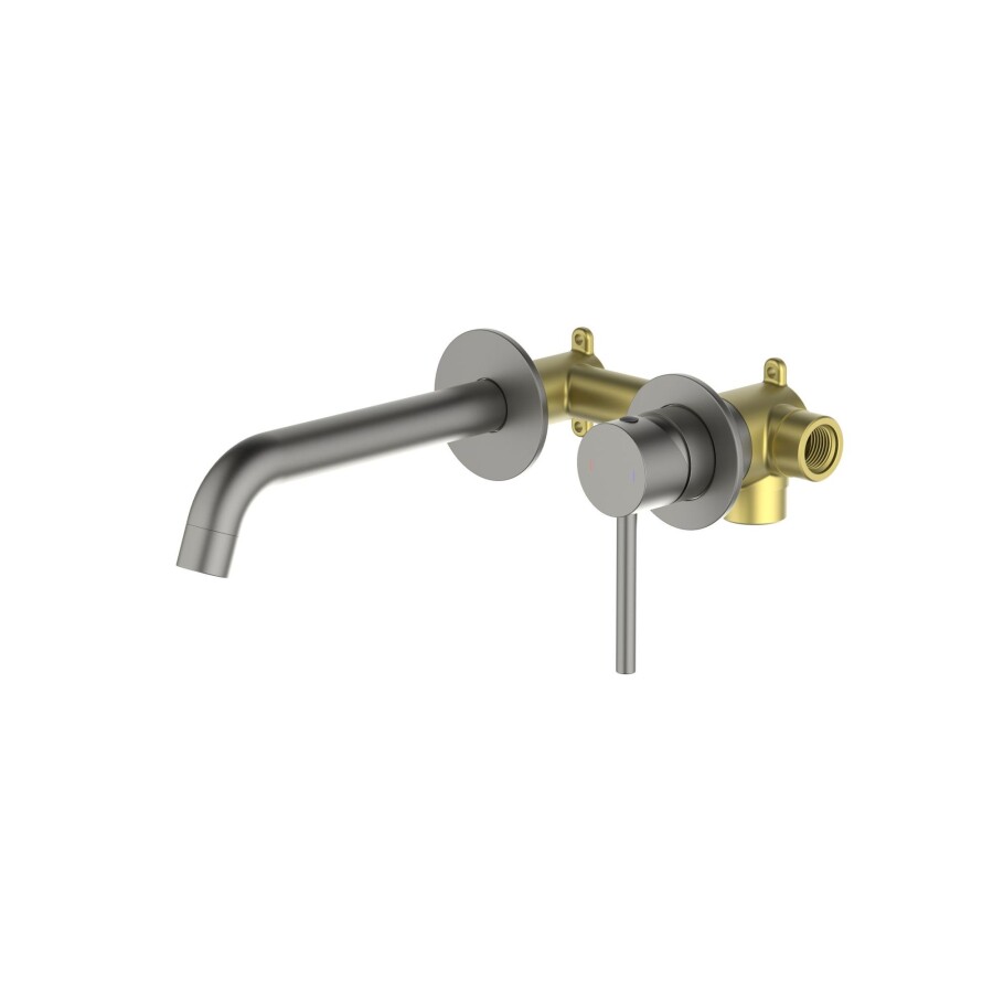 Aquatek Европа AQ1313BGM Смеситель для раковины настенный (внешняя и скрытая часть) Оружейная сталь