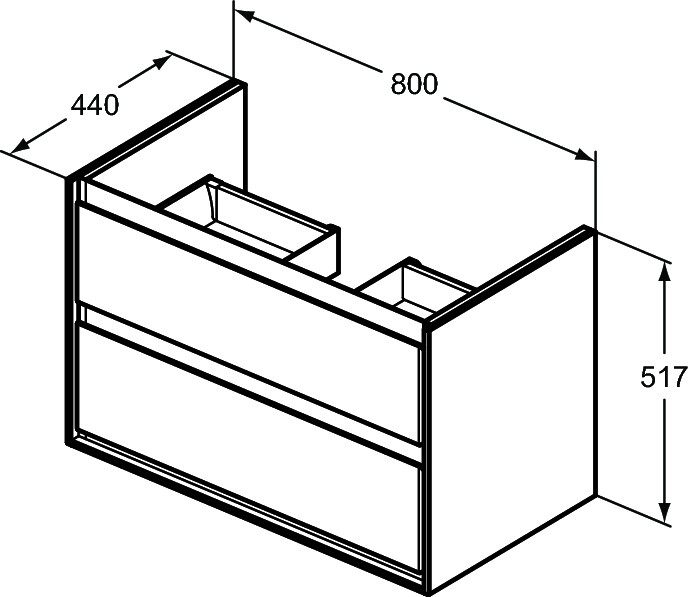 Ideal Standard Connect Air E0819B2 подстолье 80 см для подвесного монтажа, с 2-мя ящиками