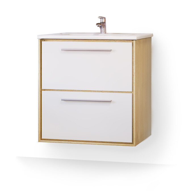 Raval Frame 60 тумба Fra.01.60/P/W-DS с раковиной QDR60SLWB01 подвесная