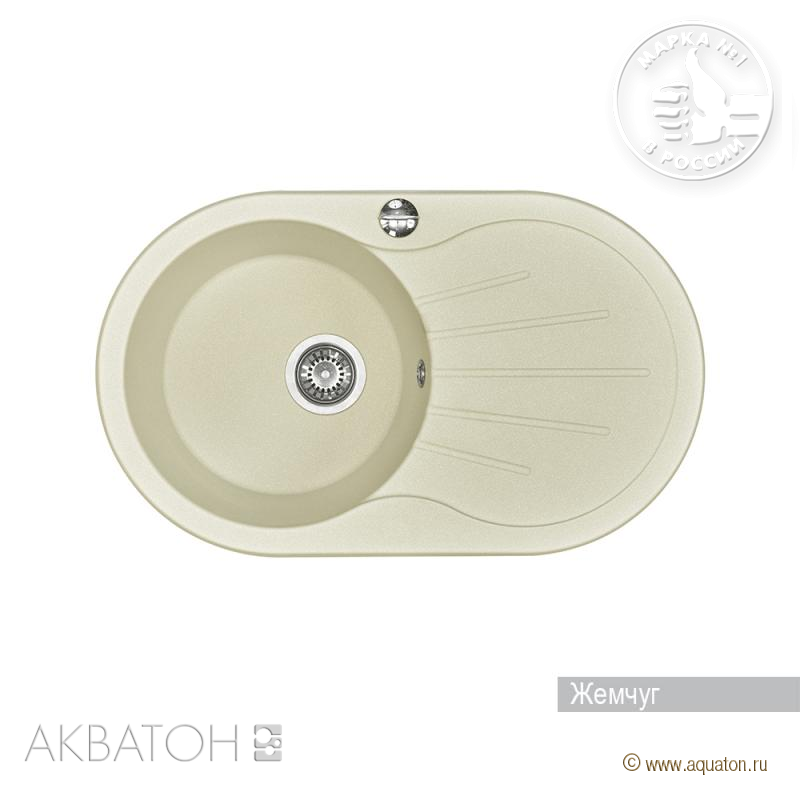 Акватон Паола 1A714032PA240 Мойка для кухни жемчуг 80х48 см