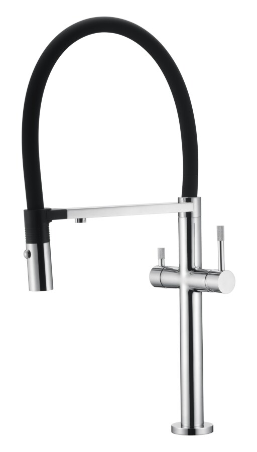 Смеситель для кухни Boheme Kitchen Uno Chrome 115-CR c краном для питьевой воды