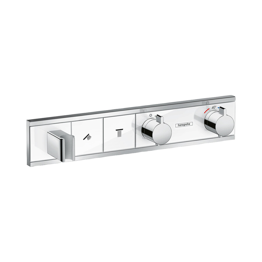 Hansgrohe RainSelect Термостат скрытого монтажа для 2 потребителей хром-белый матовый 15355400