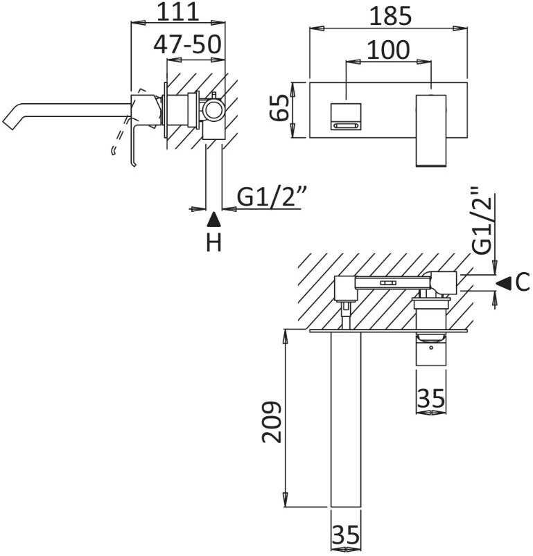 Cezares Porta PORTA-BLI-01-W0 смеситель для раковины хром