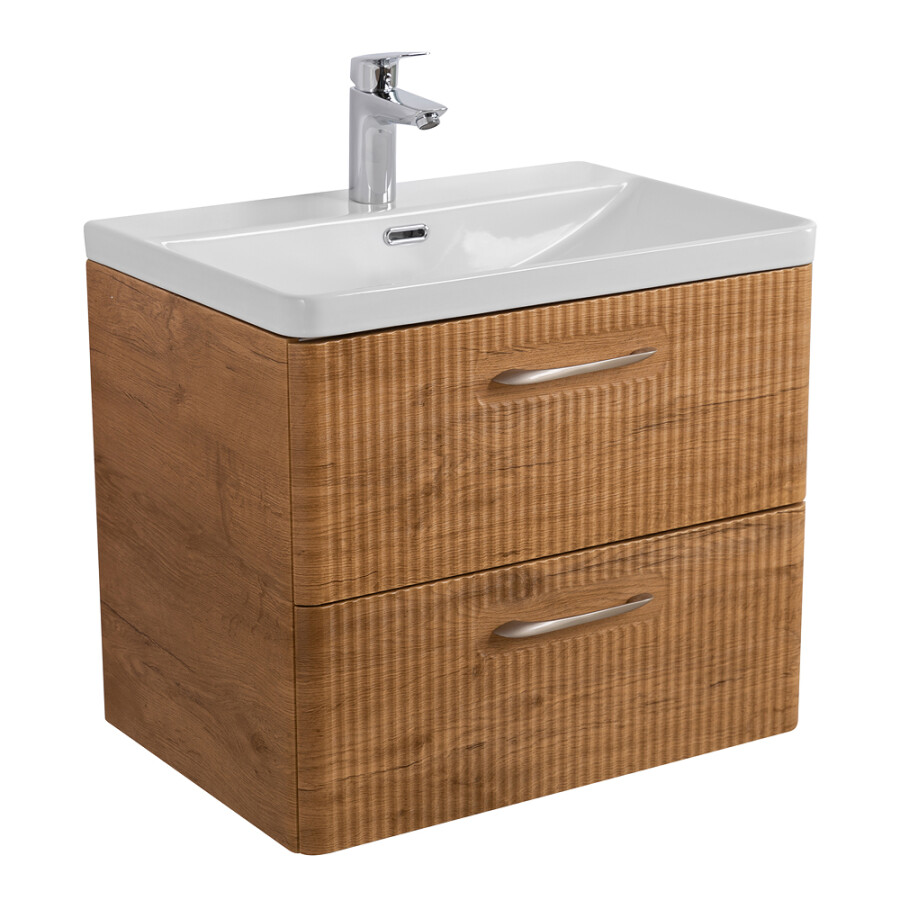 Подвесная тумба с раковиной Belbagno DUE 60 см Rovere Nature DUE-600-2C-SO-RN-P BB-8076-3-60