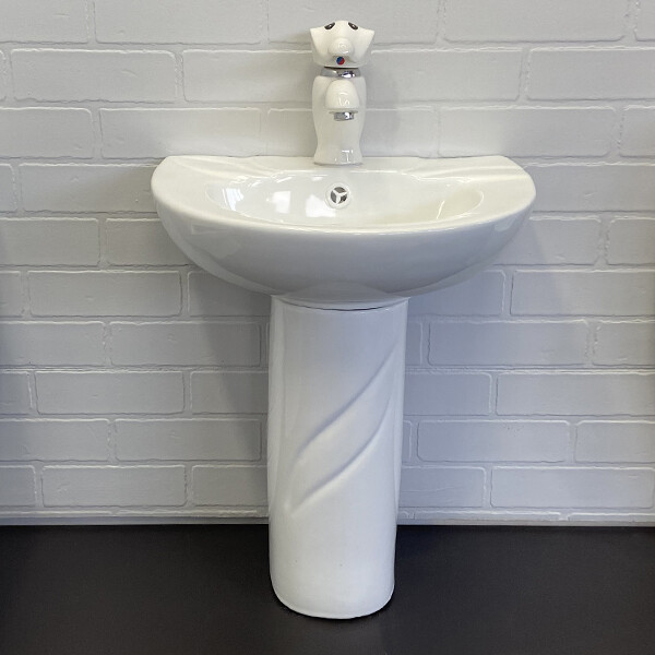 Детский комплект Comforty умывальник + смеситель белый 0991W/DK-02/P0991W/01W