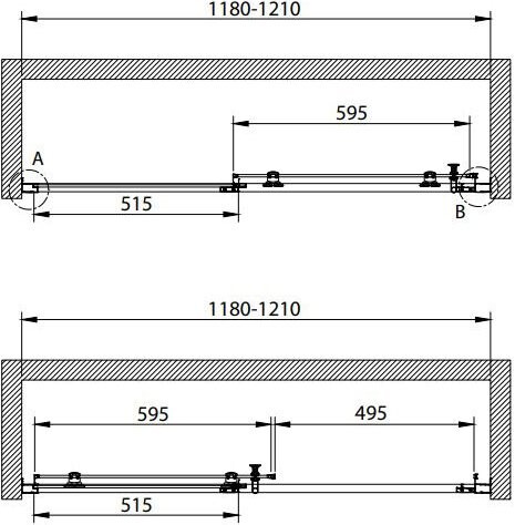 Cezares ECO-O-BF-1-120-C-NERO душевые двери 120*190
