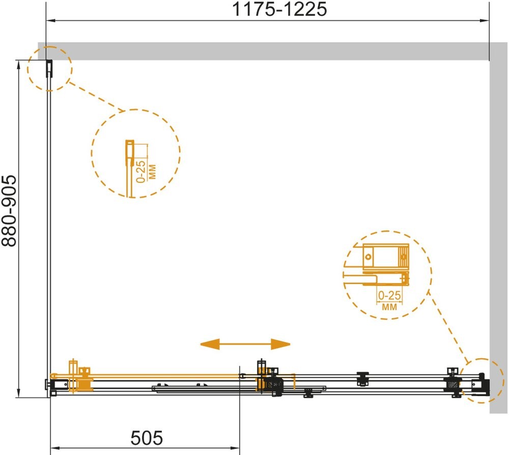 Cezares STYLUS-SOFT-AH-1-120/90-C-Cr душевое ограждение 120*90*195