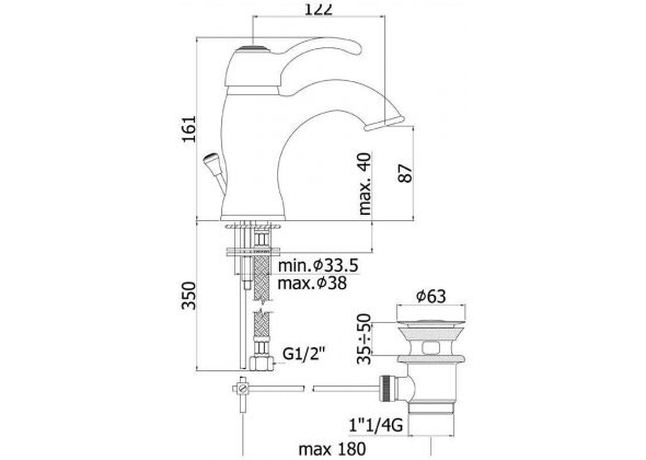 Paffoni Flavia FA075BR смеситель для раковины бронза