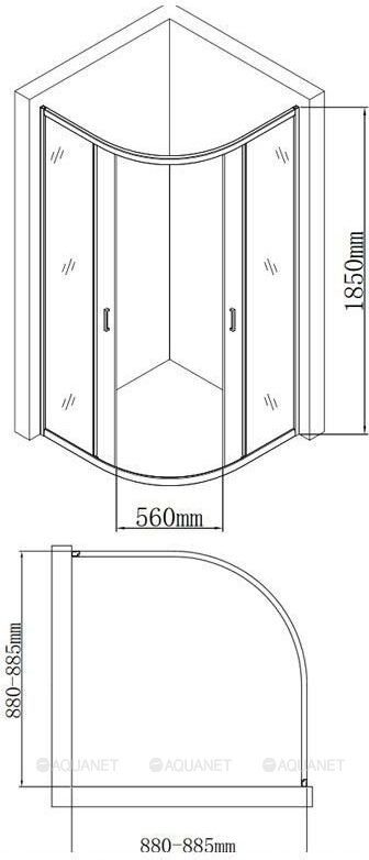 Aquanet SE-900Q душевое ограждение 90*90*185
