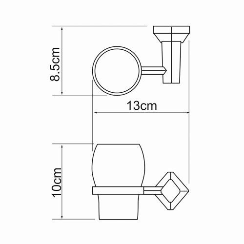 WasserKRAFT Aller K-1128 стакан для зубных щеток хром