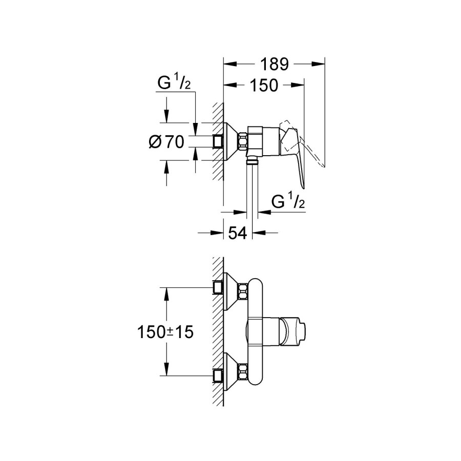 Grohe BauEdge 122277 набор для душа, смеситель для раковины, смеситель для душа, душевой гарнитур