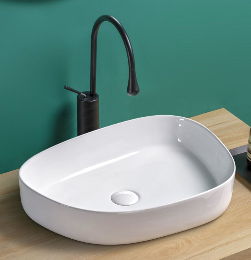 BelBagno BB1435 раковина накладная 55 см белая