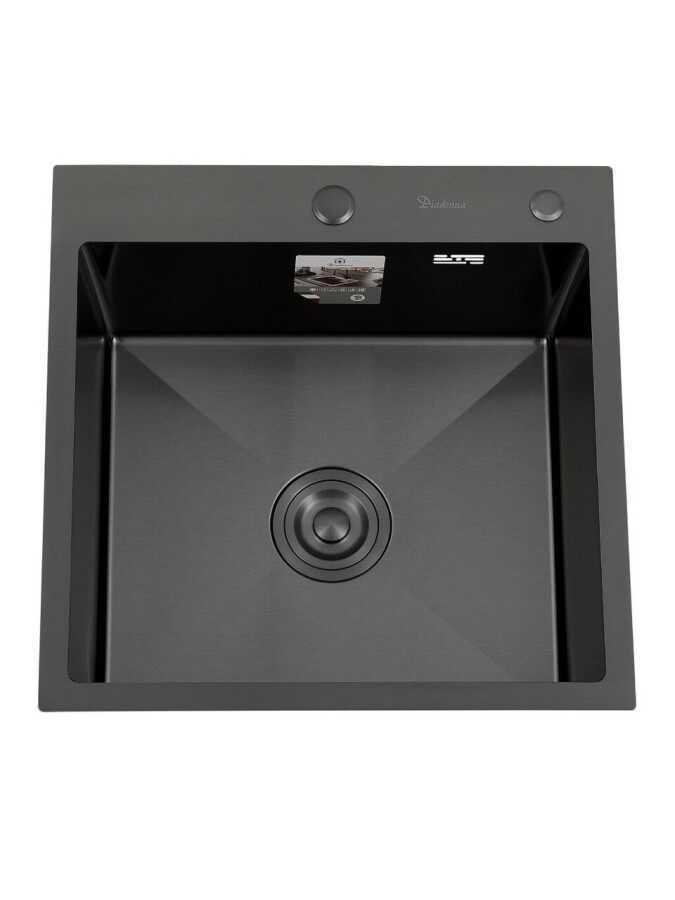 Мойка кухонная врезная Diadonna DS5050BL Decor Grafit 500 500 Pvd покрытие