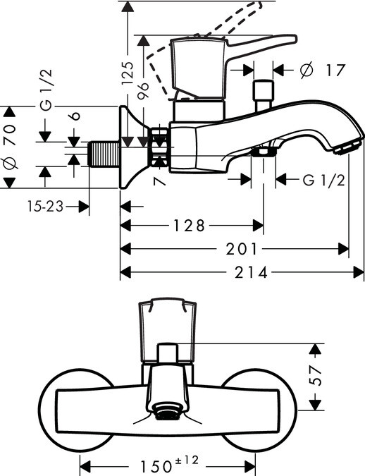 Hansgrohe Metropol Classic 31340090 смеситель для ванны хром/золото