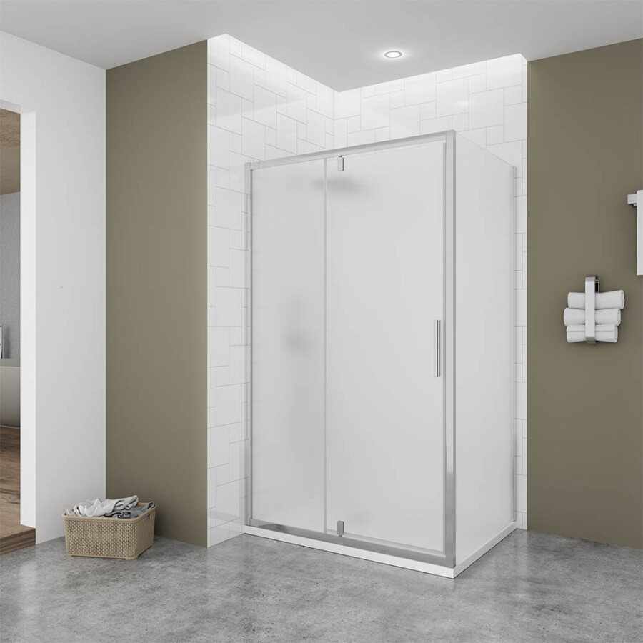 Душевой угол Veconi Ottimo P20 CH-SP (100×90×190) распашная, профиль хром, стекло прозрачное OP20CH-SP-10090-07-C9
