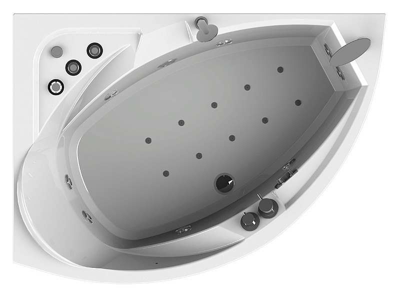 Radomir Фиеста Стандарт Bronze 150x109 см ванна акриловая асимметричная белая c гидромассажм правая-левая