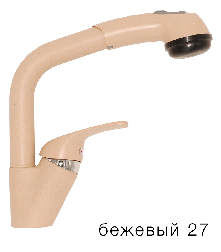 Polygran «Высокая лейка» смеситель для кухни бежевый