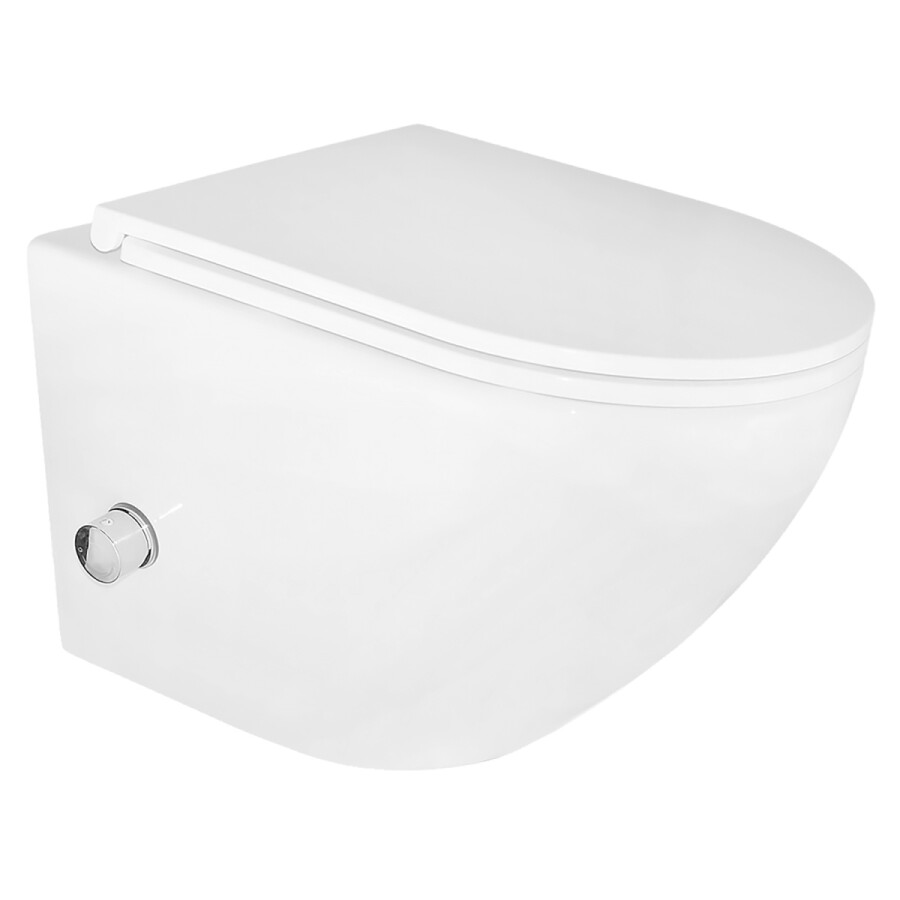 Унитаз подвесной Azario Grado 365х495х365 безободковый, с функцией биде, с быстросъемным сиденьем микролифт AZ-046E-NR