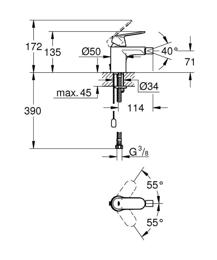 Grohe Eurosmart Cosmopolitan 32840000 смеситель для биде