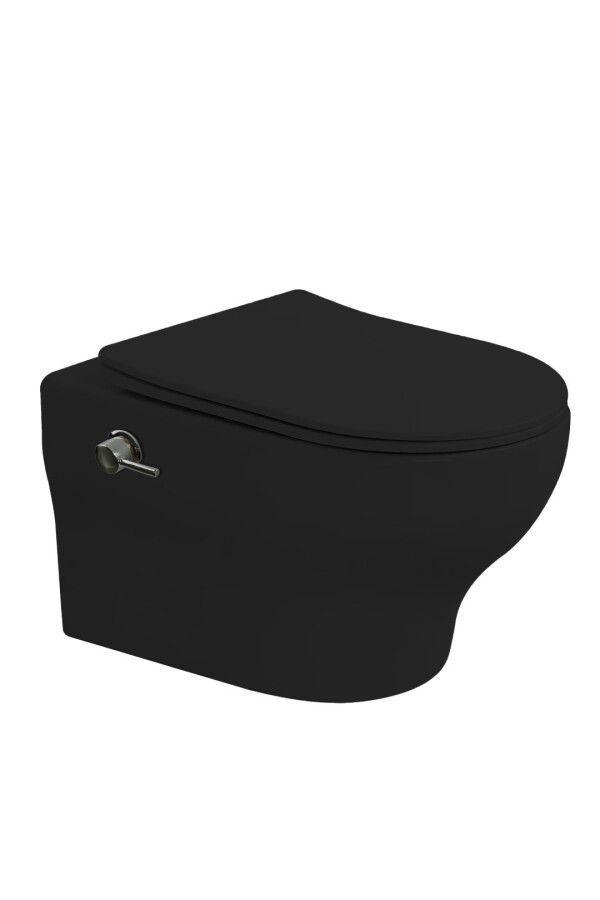 Унитаз подвесной с функцией биде Boheme Fiore Черный матовый c крышкой, Торнадо 978-SET-2-B