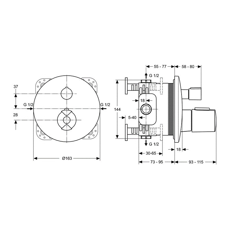Комплект Ideal Standard Ceratherm BD006XC, 6 в 1