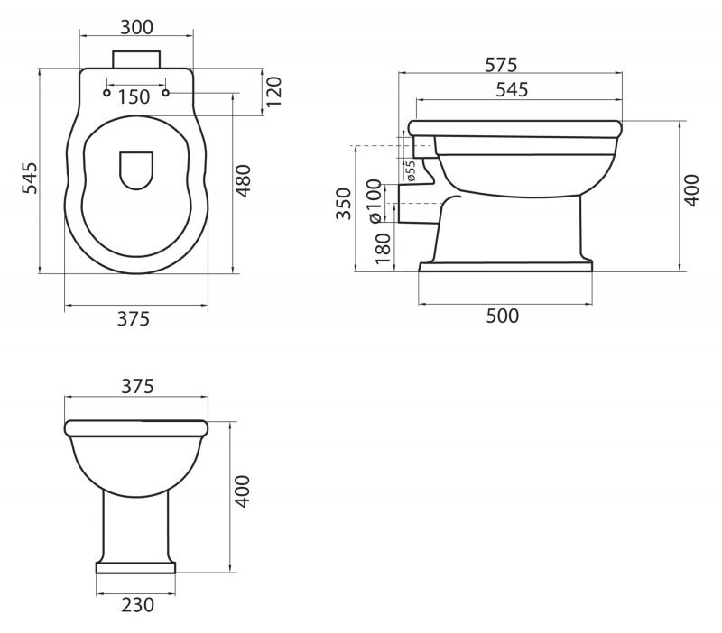 BelBagno Boheme P Trap BB115CB унитаз напольный