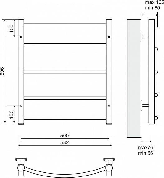 Terminus Классик полотенцесушитель электрический П5 500*596