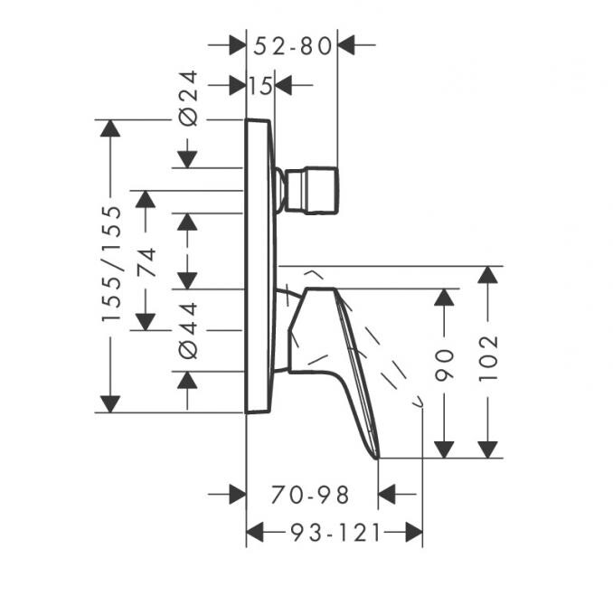 Hansgrohe Logis 71405000 смеситель скрытого монтажа хром