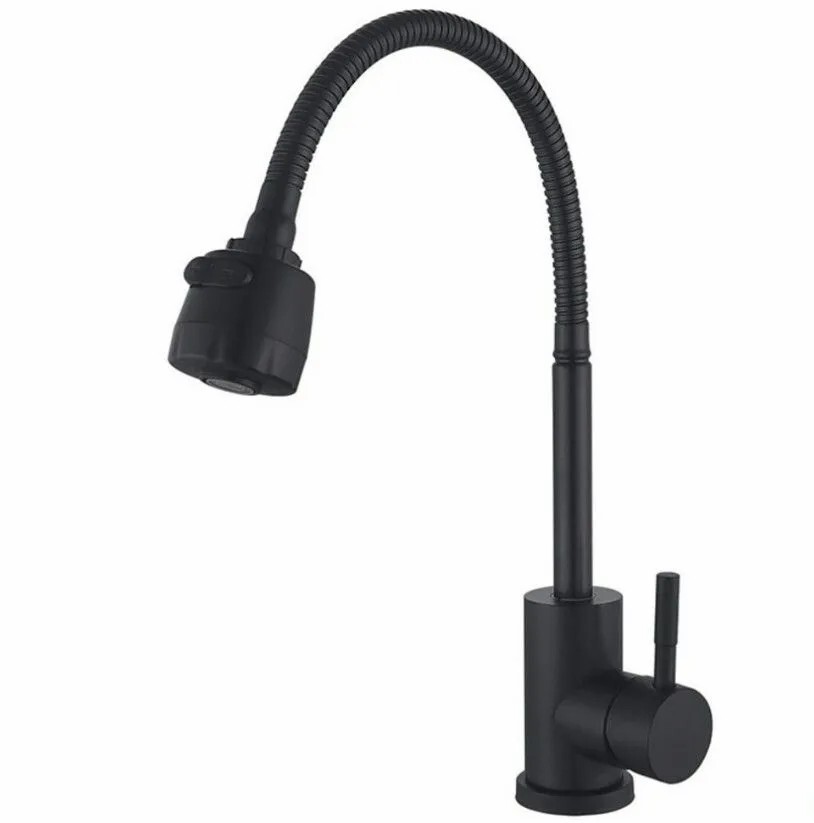 Mixxus SOK-011 Смеситель для кухни с гибким рефлекторным изливом Черный CR0617