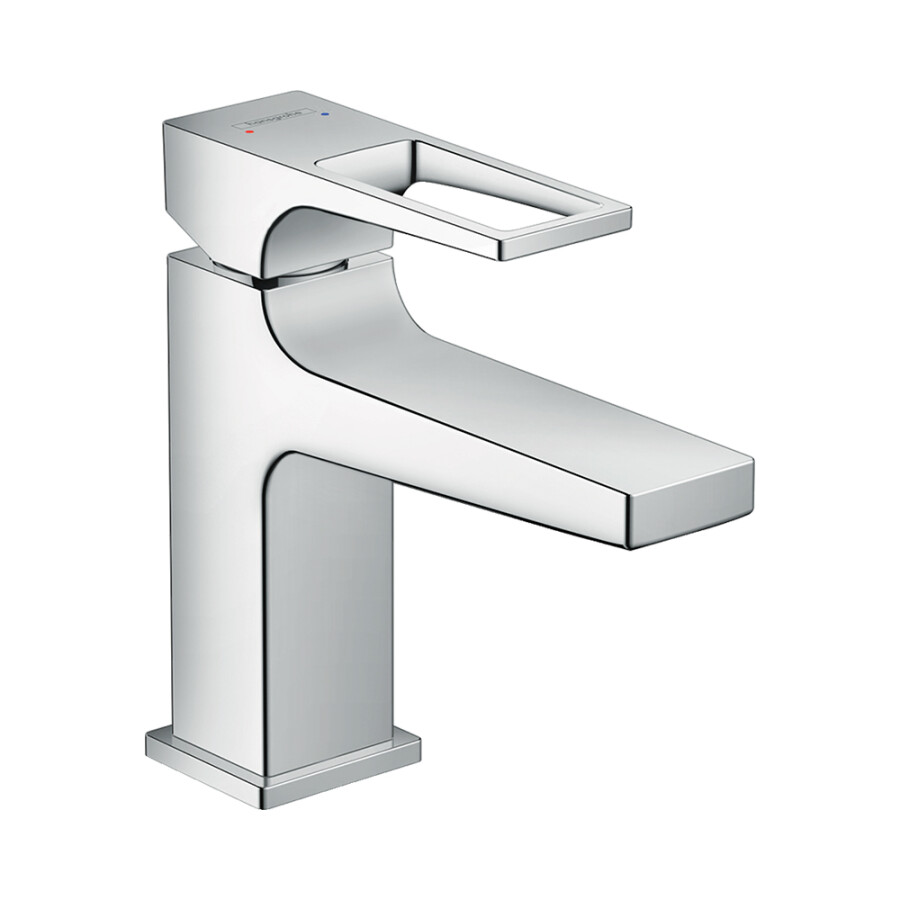 Hansgrohe Metropol Смеситель для раковины 100 с рукояткой-петлей Push-Open для маленьких раковин хром 74500000