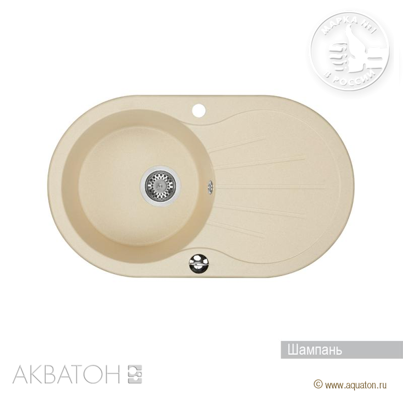 Акватон Паола 1A714032PA290 Мойка для кухни шампань 80х48 см